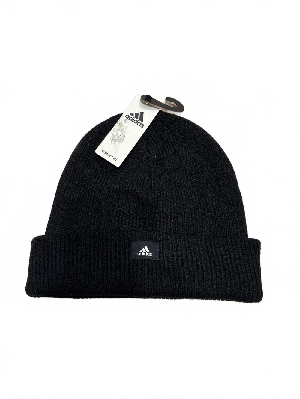 adidas Black Knit Beanie Hat 100% Acrylic Made in Vietnam